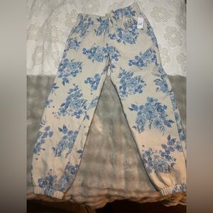 GAP Blue Floral Joggers